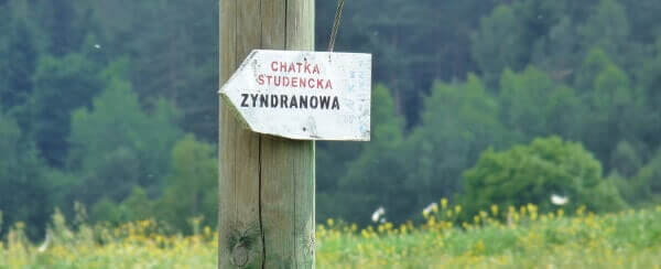 Tabliczka w Zyndranowej Tabliczka chatkowa w Zyndranowej