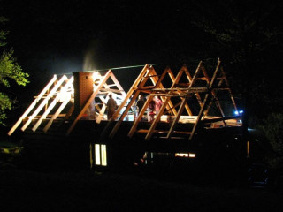 Zagroń chata Remont dachu w chatce